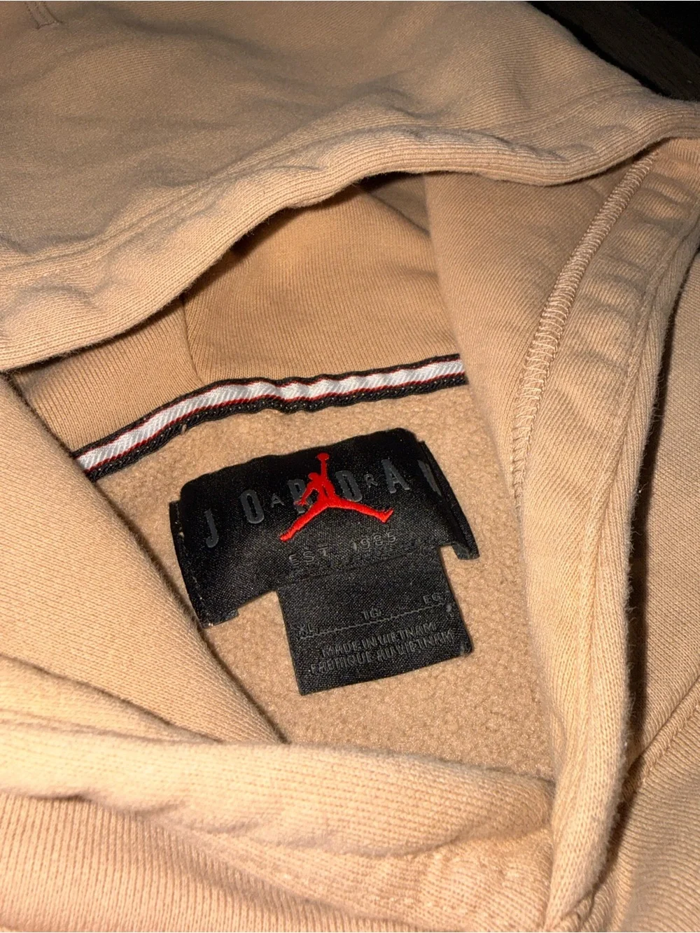 Jordan Beige Pullover Hoodie with Jumpman Logo